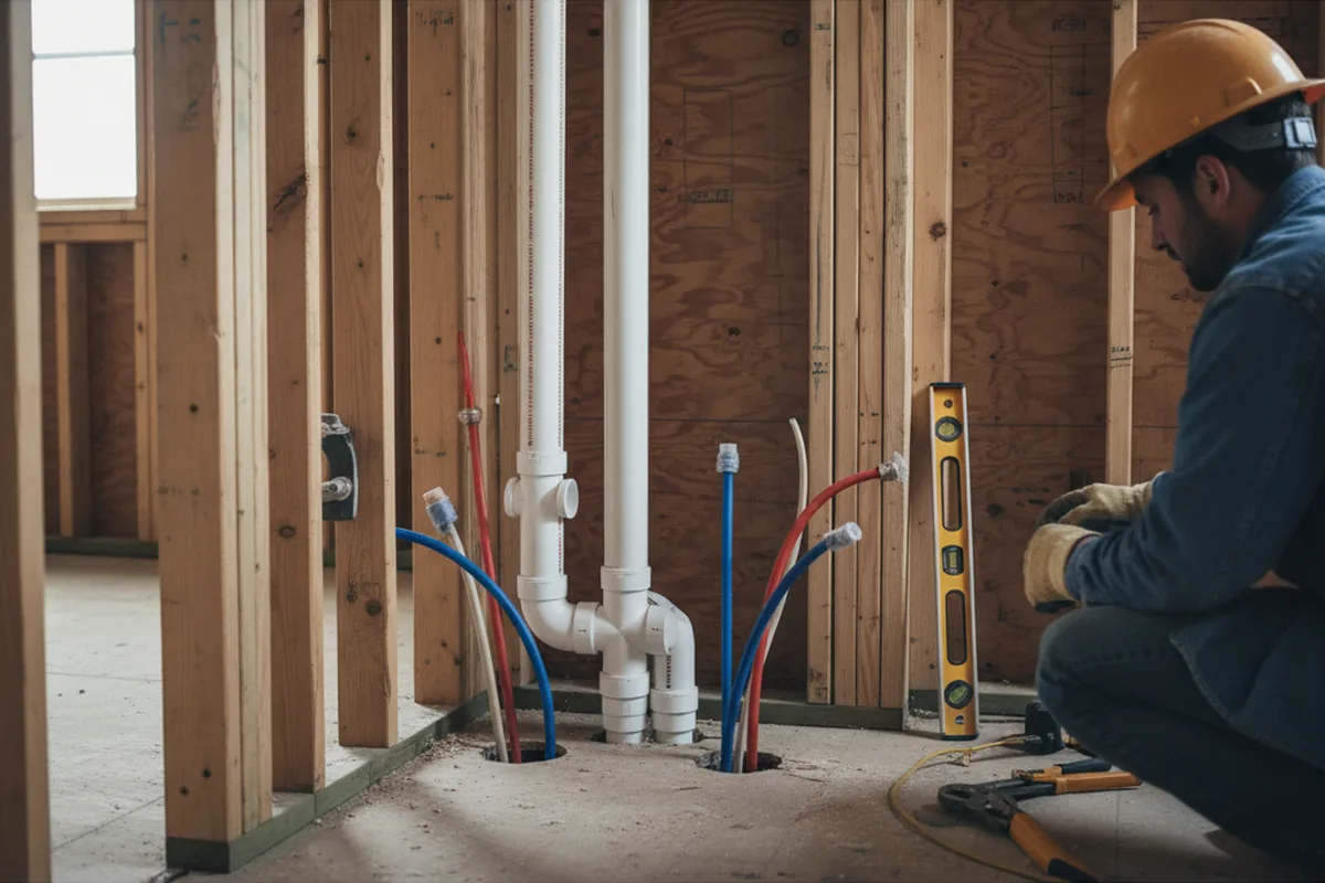 Drain and supply rough-in during Drain Cleaning in Vallejo